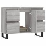 Casa si Gradina - Mobilier - Mobilier baie - Comode baie - Comoda pentru baie, gri sonoma, 80x33x60 cm, lemn compozit - Infinity.ro