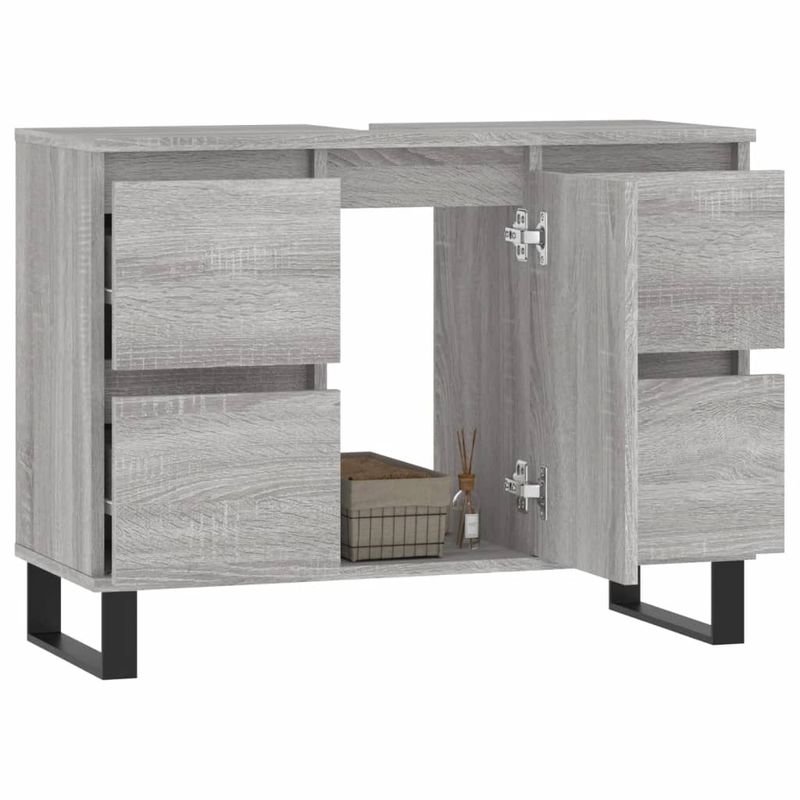 Casa si Gradina - Mobilier - Mobilier baie - Comode baie - Comoda pentru baie, gri sonoma, 80x33x60 cm, lemn compozit - Infinity.ro