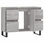 Casa si Gradina - Mobilier - Mobilier baie - Comode baie - Comoda pentru baie, gri sonoma, 80x33x60 cm, lemn compozit - Infinity.ro