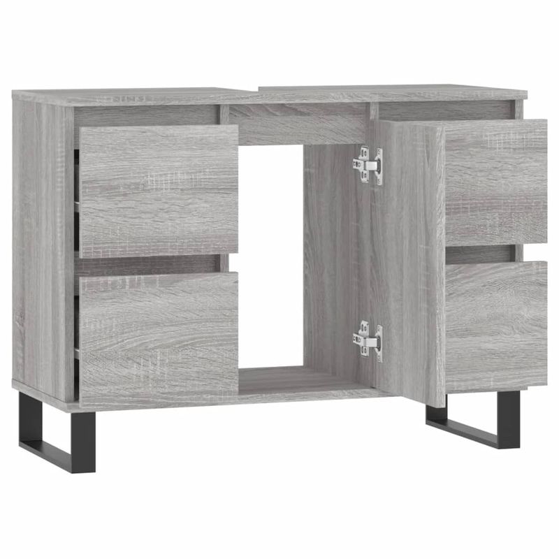 Casa si Gradina - Mobilier - Mobilier baie - Comode baie - Comoda pentru baie, gri sonoma, 80x33x60 cm, lemn compozit - Infinity.ro