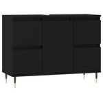 Casa si Gradina - Mobilier - Mobilier baie - Comode baie - Comoda pentru baie, negru, 80x33x60 cm, lemn compozit - Infinity.ro