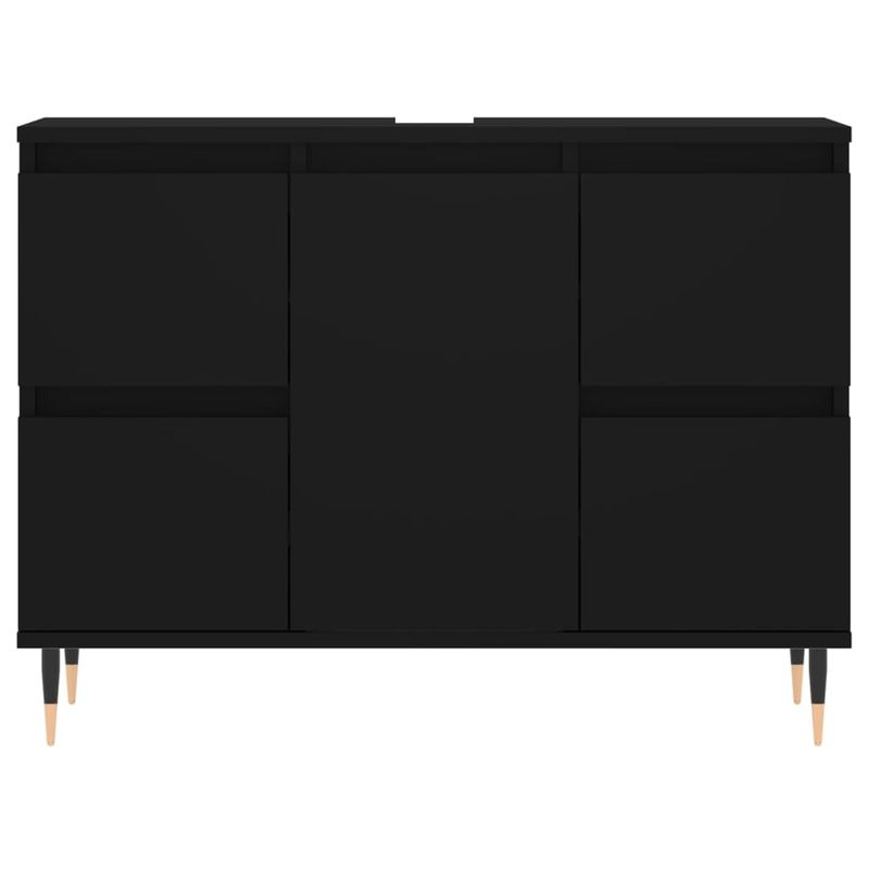 Casa si Gradina - Mobilier - Mobilier baie - Comode baie - Comoda pentru baie, negru, 80x33x60 cm, lemn compozit - Infinity.ro