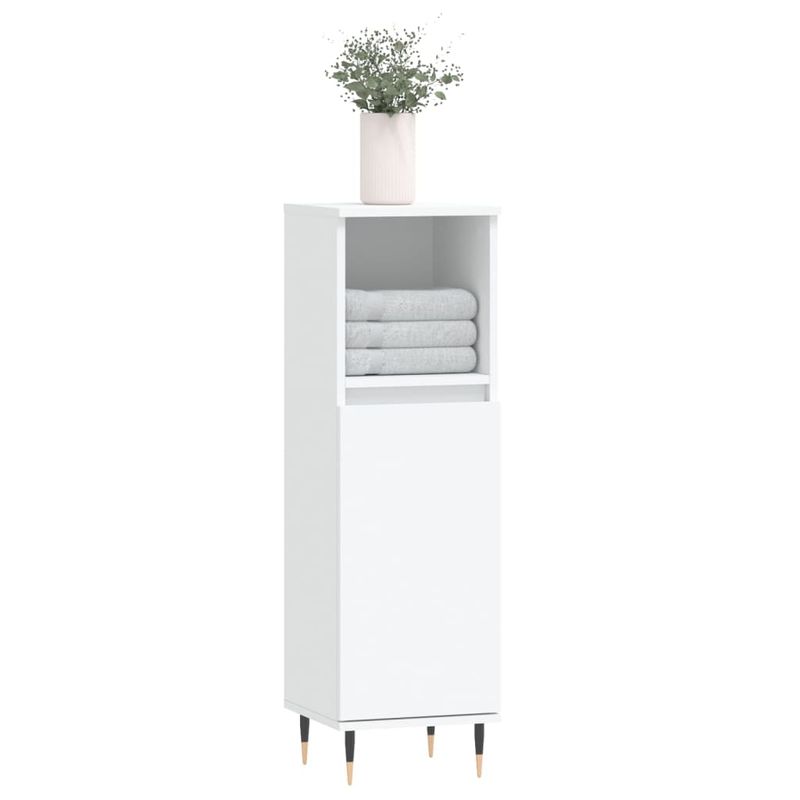 Casa si Gradina - Mobilier - Mobilier baie - Corpuri baie - Dulap de baie, alb, 30x30x100 cm, lemn prelucrat - Infinity.ro