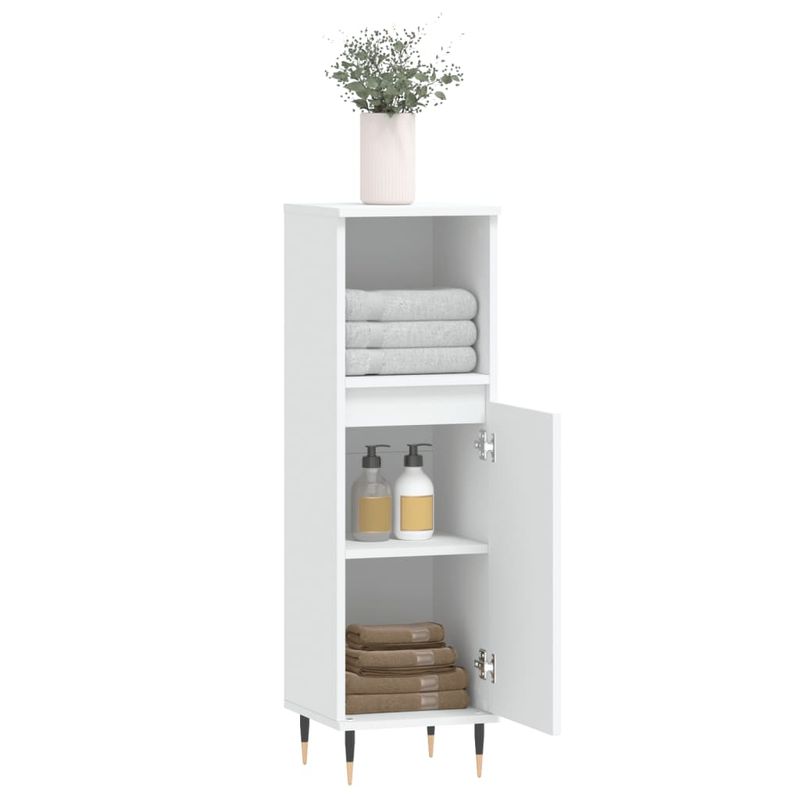Casa si Gradina - Mobilier - Mobilier baie - Corpuri baie - Dulap de baie, alb, 30x30x100 cm, lemn prelucrat - Infinity.ro