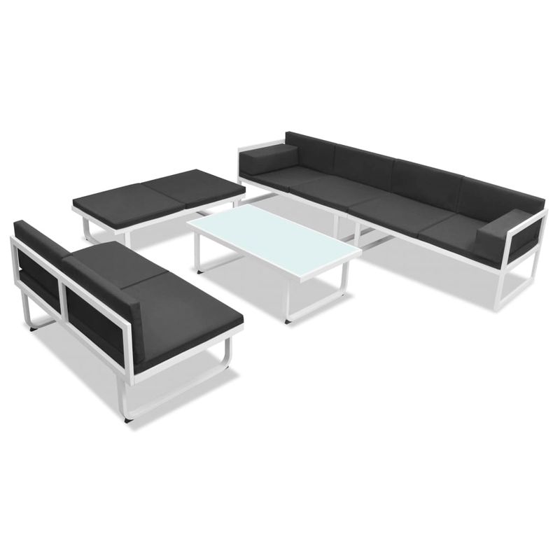Casa si Gradina - Gradina si terasa - Mobilier exterior - Seturi mobila gradina - Set mobilier gradina, 5 piese, negru, textilena si aluminiu - Infinity.ro