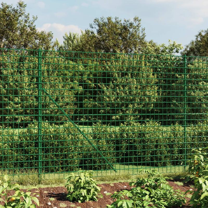 Casa si Gradina - Gradina si terasa - Garduri, panouri si accesorii - Gard plasa de sarma cu tarusi de fixare, verde, 1,4x25 m - Infinity.ro