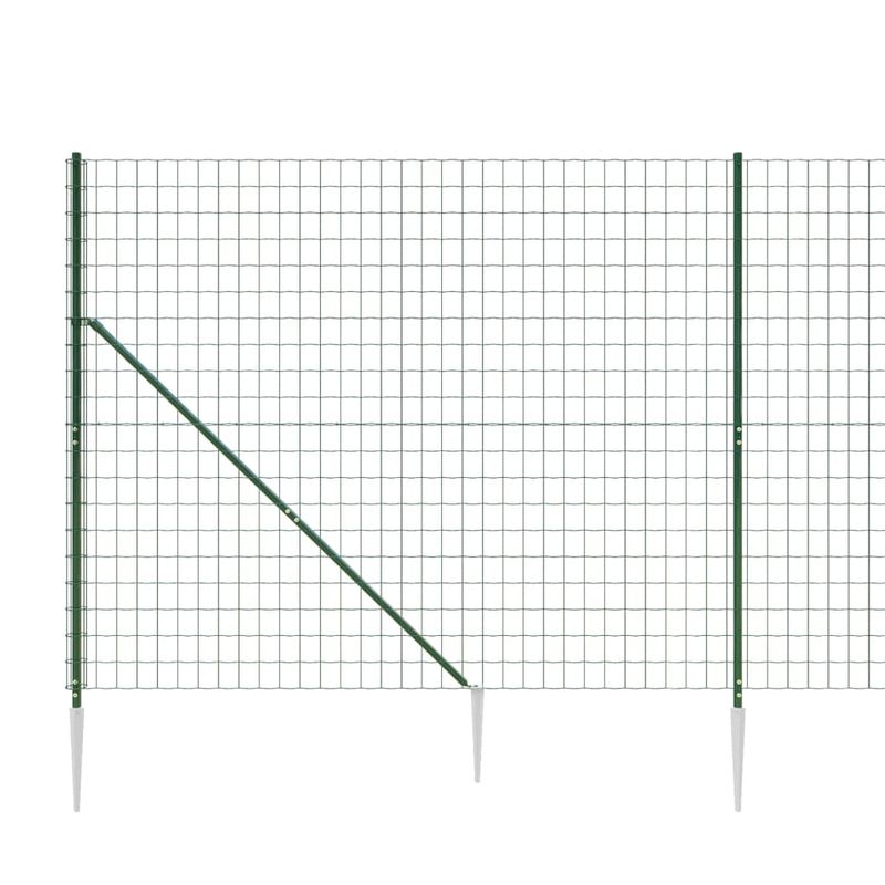 Casa si Gradina - Gradina si terasa - Garduri, panouri si accesorii - Gard plasa de sarma cu tarusi de fixare, verde, 1,4x25 m - Infinity.ro