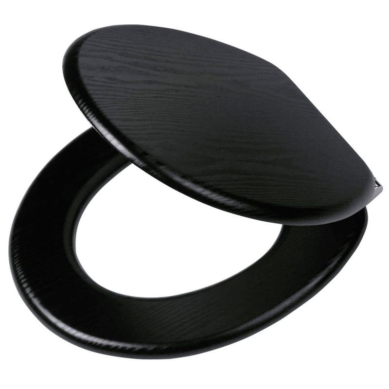 Casa si Gradina/Sanitare/Obiecte sanitare/Vase de toaleta - Tiger Capac WC cu inchidere silentioasa Blackwash negru MDF 252030746 - Infinity.ro