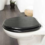 Casa si Gradina/Sanitare/Obiecte sanitare/Vase de toaleta - Tiger Capac WC cu inchidere silentioasa Blackwash negru MDF 252030746 - Infinity.ro