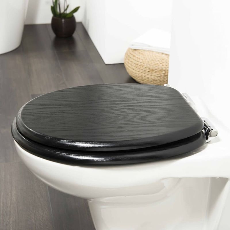 Casa si Gradina/Sanitare/Obiecte sanitare/Vase de toaleta - Tiger Capac WC cu inchidere silentioasa Blackwash negru MDF 252030746 - Infinity.ro