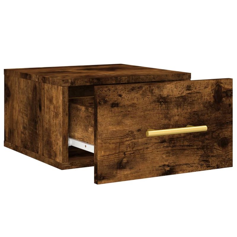 Casa si Gradina - Mobilier - Comode si corpuri - Noptiere - Noptiera de perete, stejar afumat, 35x35x20 cm - Infinity.ro