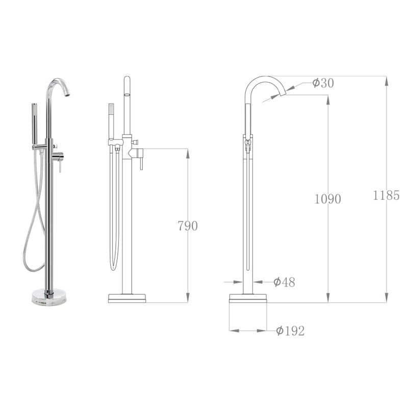 Casa si Gradina - Sanitare - Instalatii hidro - Robineti - Robinet de cada independent, 118,5 cm, otel inoxidabil - Infinity.ro