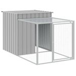 Petshop - Accesorii petshop - Culcusuri si custi - Custi interior si exterior - Cotet pui cu incinta gri deschis 110x201x110 cm otel galvanizat - Infinity.ro