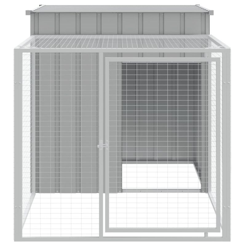 Petshop - Accesorii petshop - Culcusuri si custi - Custi interior si exterior - Cotet pui cu incinta gri deschis 110x201x110 cm otel galvanizat - Infinity.ro