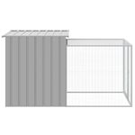 Petshop - Accesorii petshop - Culcusuri si custi - Custi interior si exterior - Cotet pui cu incinta gri deschis 110x201x110 cm otel galvanizat - Infinity.ro