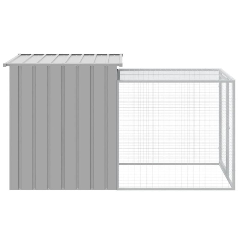 Petshop - Accesorii petshop - Culcusuri si custi - Custi interior si exterior - Cotet pui cu incinta gri deschis 110x201x110 cm otel galvanizat - Infinity.ro