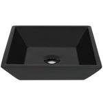 Casa si Gradina - Sanitare - Lavoar baie si accesorii - Lavoare si piedestale - Chiuveta ceramica patrata, Negru, 41,5x41,5x12 cm - Infinity.ro