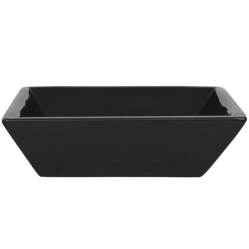 Casa si Gradina - Sanitare - Lavoar baie si accesorii - Lavoare si piedestale - Chiuveta ceramica patrata, Negru, 41,5x41,5x12 cm - Infinity.ro