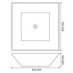 Casa si Gradina - Sanitare - Lavoar baie si accesorii - Lavoare si piedestale - Chiuveta ceramica patrata, Negru, 41,5x41,5x12 cm - Infinity.ro