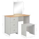 Casa si Gradina - Mobilier - Comode si corpuri - Masute de toaleta - Masa de toaleta cu oglinda si taburet, gri, 104x45x131 cm - Infinity.ro