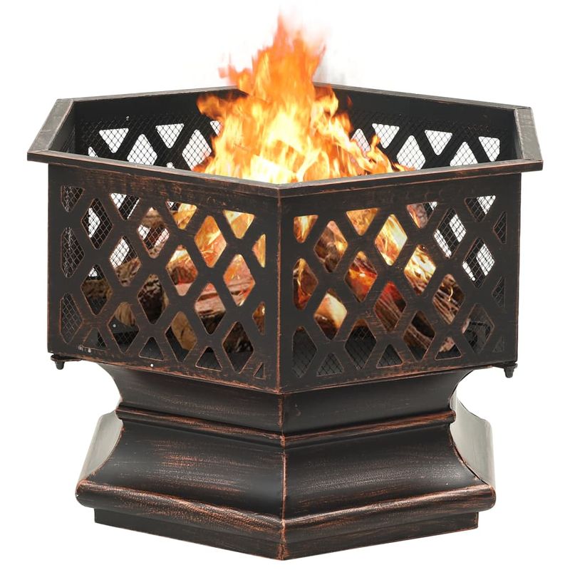Casa si Gradina - Termice - Sobe, Seminee si accesorii - Seminee - Vatra de foc rustica, cu vatrai 62x54x56 cm otel, XXL - Infinity.ro