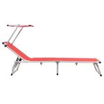 Casa si Gradina - Gradina si terasa - Mobilier exterior - Scaune si sezlonguri gradina - Sezlonguri pliabile cu acoperis 2 buc. rosu, aluminiu&textilena - Infinity.ro