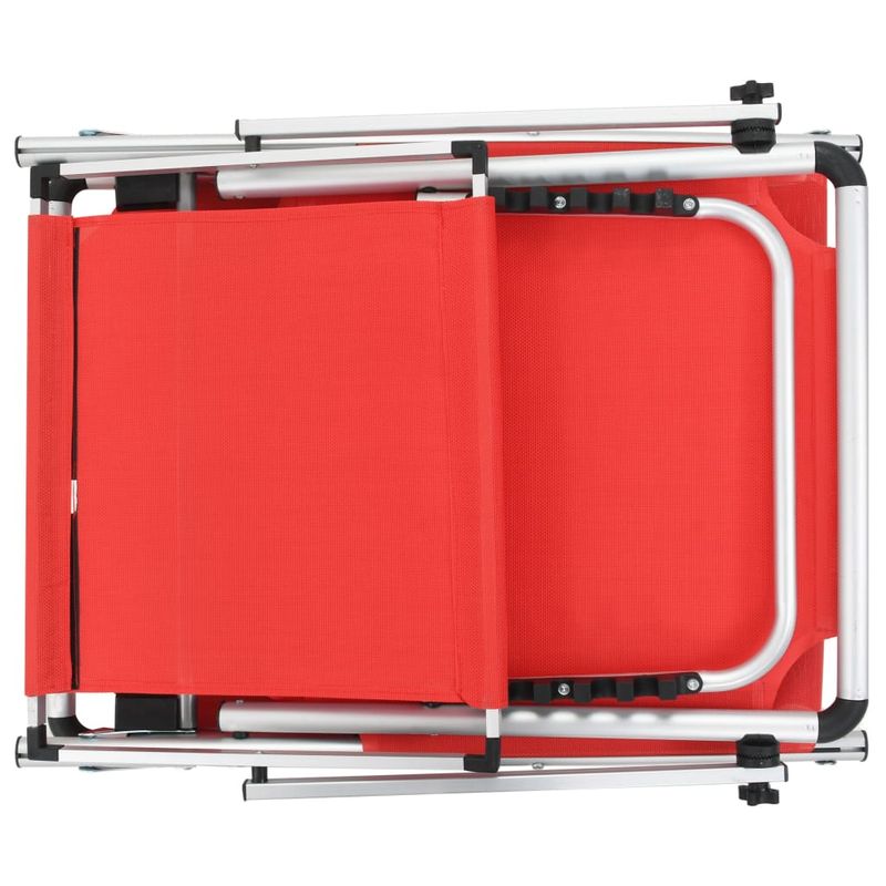 Casa si Gradina - Gradina si terasa - Mobilier exterior - Scaune si sezlonguri gradina - Sezlonguri pliabile cu acoperis 2 buc. rosu, aluminiu&textilena - Infinity.ro