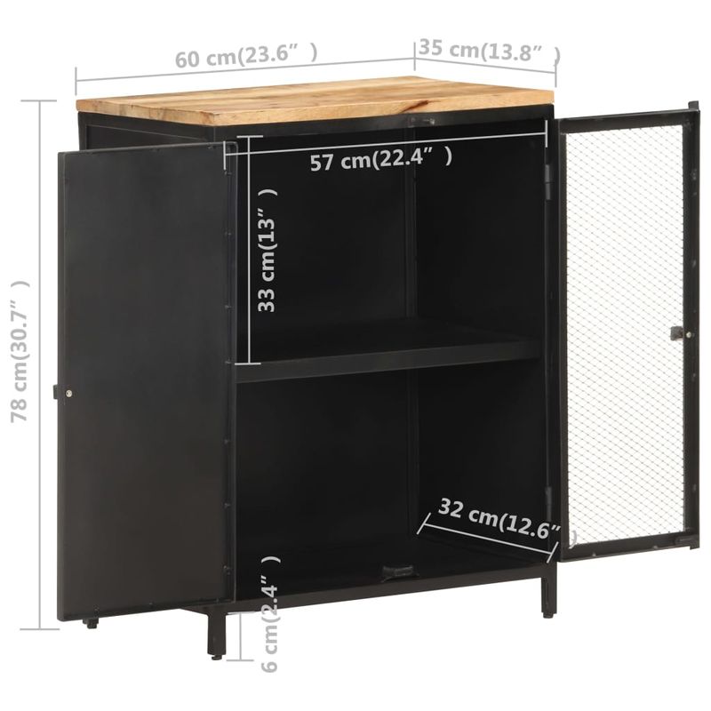 Casa si Gradina - Mobilier - Comode si corpuri - Comode - Servanta, 60x35x78 cm, lemn masiv de mango nefinisat - Infinity.ro
