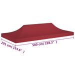 Casa si Gradina - Gradina si terasa - Umbrele si pavilioane - Pavilioane - Acoperis pentru cort de petrecere, visiniu, 6 x 3 m, 270 g/m² - Infinity.ro