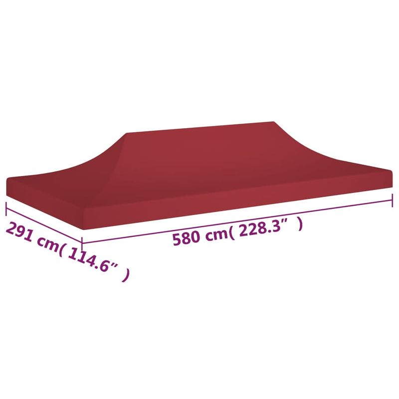 Casa si Gradina - Gradina si terasa - Umbrele si pavilioane - Pavilioane - Acoperis pentru cort de petrecere, visiniu, 6 x 3 m, 270 g/m² - Infinity.ro