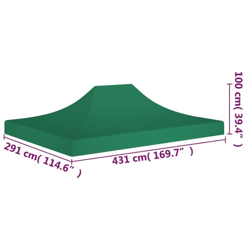 Casa si Gradina - Gradina si terasa - Umbrele si pavilioane - Pavilioane - Acoperis pentru cort de petrecere, verde, 4,5 x 3 m, 270 g/m² - Infinity.ro