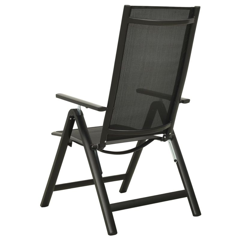 Casa si Gradina - Gradina si terasa - Mobilier exterior - Scaune si sezlonguri gradina - Scaune de gradina pliante, 2 buc., negru, textilena&aluminiu - Infinity.ro
