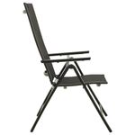 Casa si Gradina - Gradina si terasa - Mobilier exterior - Scaune si sezlonguri gradina - Scaune de gradina pliante, 2 buc., negru, textilena&aluminiu - Infinity.ro