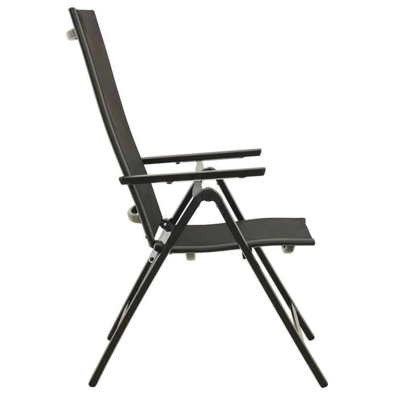 Casa si Gradina - Gradina si terasa - Mobilier exterior - Scaune si sezlonguri gradina - Scaune de gradina pliante, 2 buc., negru, textilena&aluminiu - Infinity.ro