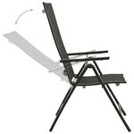 Casa si Gradina - Gradina si terasa - Mobilier exterior - Scaune si sezlonguri gradina - Scaune de gradina pliante, 2 buc., negru, textilena&aluminiu - Infinity.ro