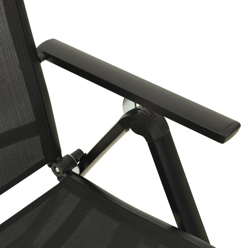 Casa si Gradina - Gradina si terasa - Mobilier exterior - Scaune si sezlonguri gradina - Scaune de gradina pliante, 2 buc., negru, textilena&aluminiu - Infinity.ro