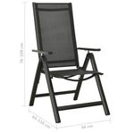 Casa si Gradina - Gradina si terasa - Mobilier exterior - Scaune si sezlonguri gradina - Scaune de gradina pliante, 2 buc., negru, textilena&aluminiu - Infinity.ro