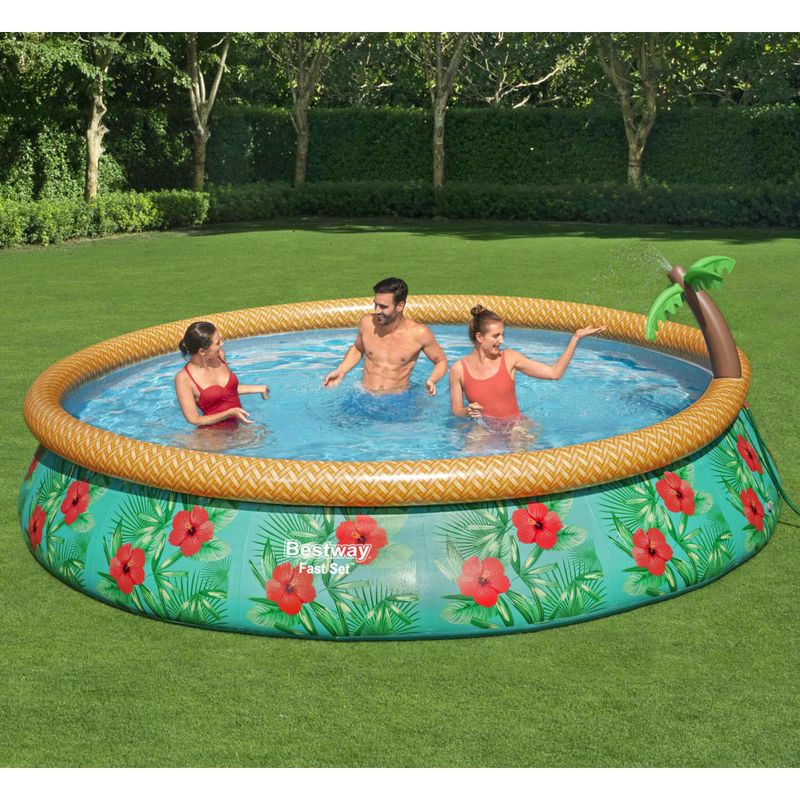 Casa si Gradina - Gradina si terasa - Piscine si accesorii - Piscine - Bestway Set de piscina gonflabila Fast Set Paradise Palms, 457x84 cm - Infinity.ro