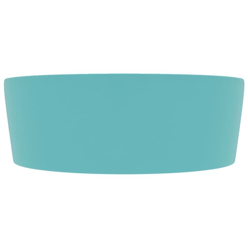 Casa si Gradina - Sanitare - Lavoar baie si accesorii - Lavoare si piedestale - Chiuveta de lux cu preaplin verde deschis mat 36x13 cm ceramica - Infinity.ro