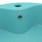 Casa si Gradina - Sanitare - Lavoar baie si accesorii - Lavoare si piedestale - Chiuveta de lux cu preaplin verde deschis mat 36x13 cm ceramica - Infinity.ro