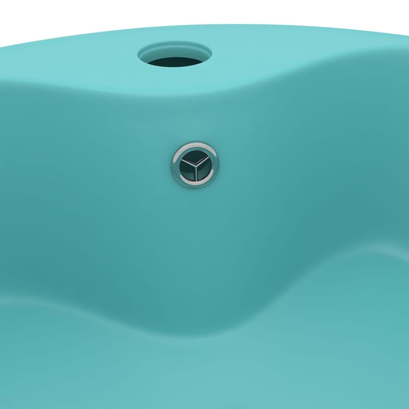 Casa si Gradina - Sanitare - Lavoar baie si accesorii - Lavoare si piedestale - Chiuveta de lux cu preaplin verde deschis mat 36x13 cm ceramica - Infinity.ro