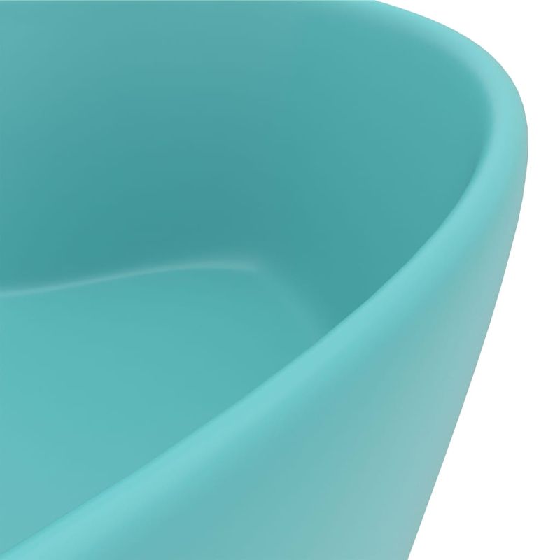 Casa si Gradina - Sanitare - Lavoar baie si accesorii - Lavoare si piedestale - Chiuveta de lux cu preaplin verde deschis mat 36x13 cm ceramica - Infinity.ro