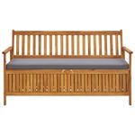Casa si Gradina - Gradina si terasa - Mobilier exterior - Bancute de gradina - Banca depozitare de gradina cu perna, 148 cm, lemn de acacia - Infinity.ro