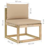 Casa si Gradina - Gradina si terasa - Mobilier exterior - Seturi mobila gradina - Set mobilier de gradina cu perne, 7 piese, lemn de pin tratat - Infinity.ro