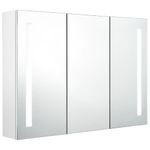 Casa si Gradina - Mobilier - Mobilier baie - Corpuri baie - Dulap de baie cu oglinda si LED, alb stralucitor, 89x14x62 cm - Infinity.ro
