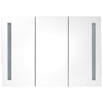 Casa si Gradina - Mobilier - Mobilier baie - Corpuri baie - Dulap de baie cu oglinda si LED, alb stralucitor, 89x14x62 cm - Infinity.ro