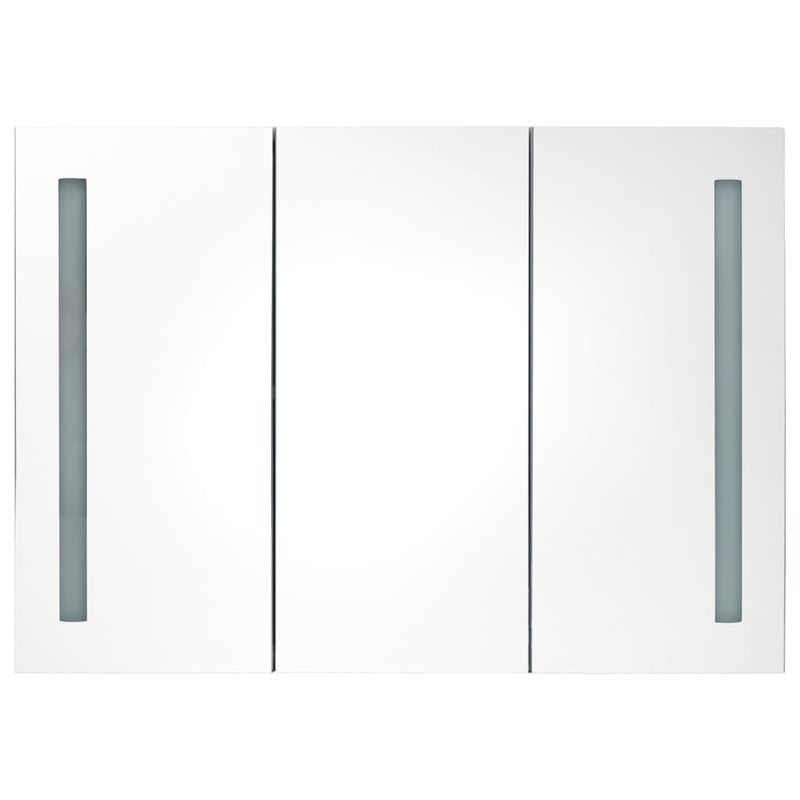 Casa si Gradina - Mobilier - Mobilier baie - Corpuri baie - Dulap de baie cu oglinda si LED, alb stralucitor, 89x14x62 cm - Infinity.ro