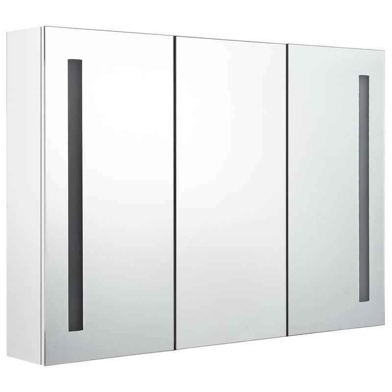 Casa si Gradina - Mobilier - Mobilier baie - Corpuri baie - Dulap de baie cu oglinda si LED, alb stralucitor, 89x14x62 cm - Infinity.ro