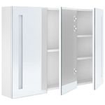Casa si Gradina - Mobilier - Mobilier baie - Corpuri baie - Dulap de baie cu oglinda si LED, alb stralucitor, 89x14x62 cm - Infinity.ro