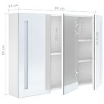 Casa si Gradina - Mobilier - Mobilier baie - Corpuri baie - Dulap de baie cu oglinda si LED, alb stralucitor, 89x14x62 cm - Infinity.ro
